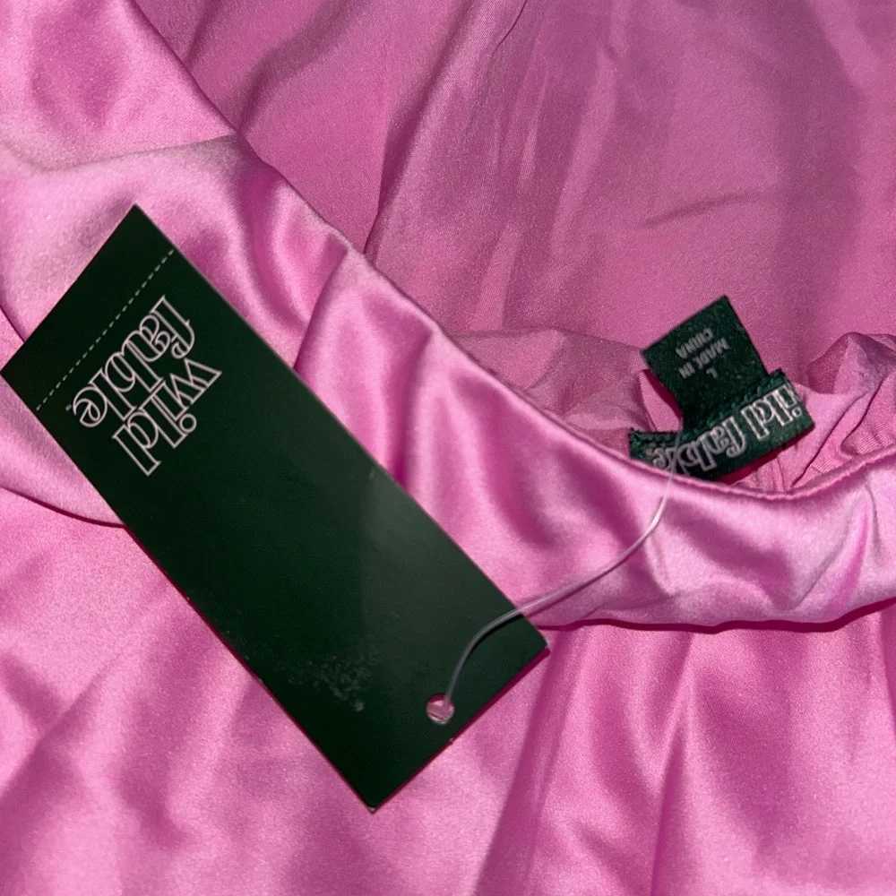 NWT Large Wild Fable Women's Satin Twist Mini Slip Dress - Pink - Satin - Picture 6 of 8